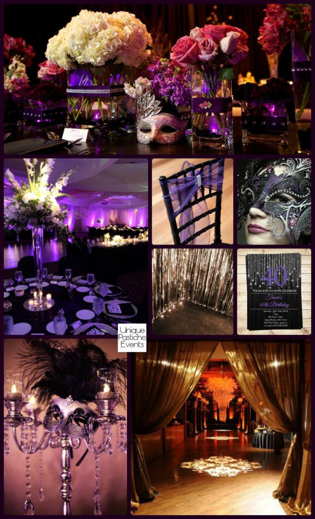 Halloween Masquerade Party Ideas
 Moonlight Masquerade Ball in Black Purple and Silver