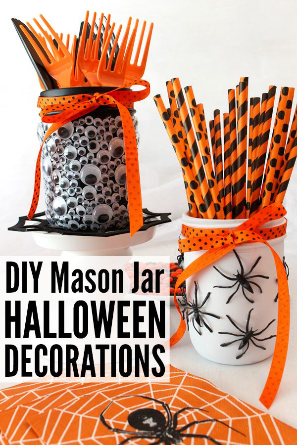 Halloween Party Decoration Ideas Cheap
 DIY Mason Jar Halloween Decorations