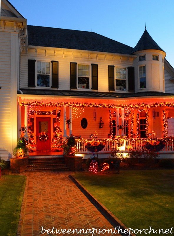 Halloween Porch Lights
 Decorating for Halloween with Exterior Lighting Garland