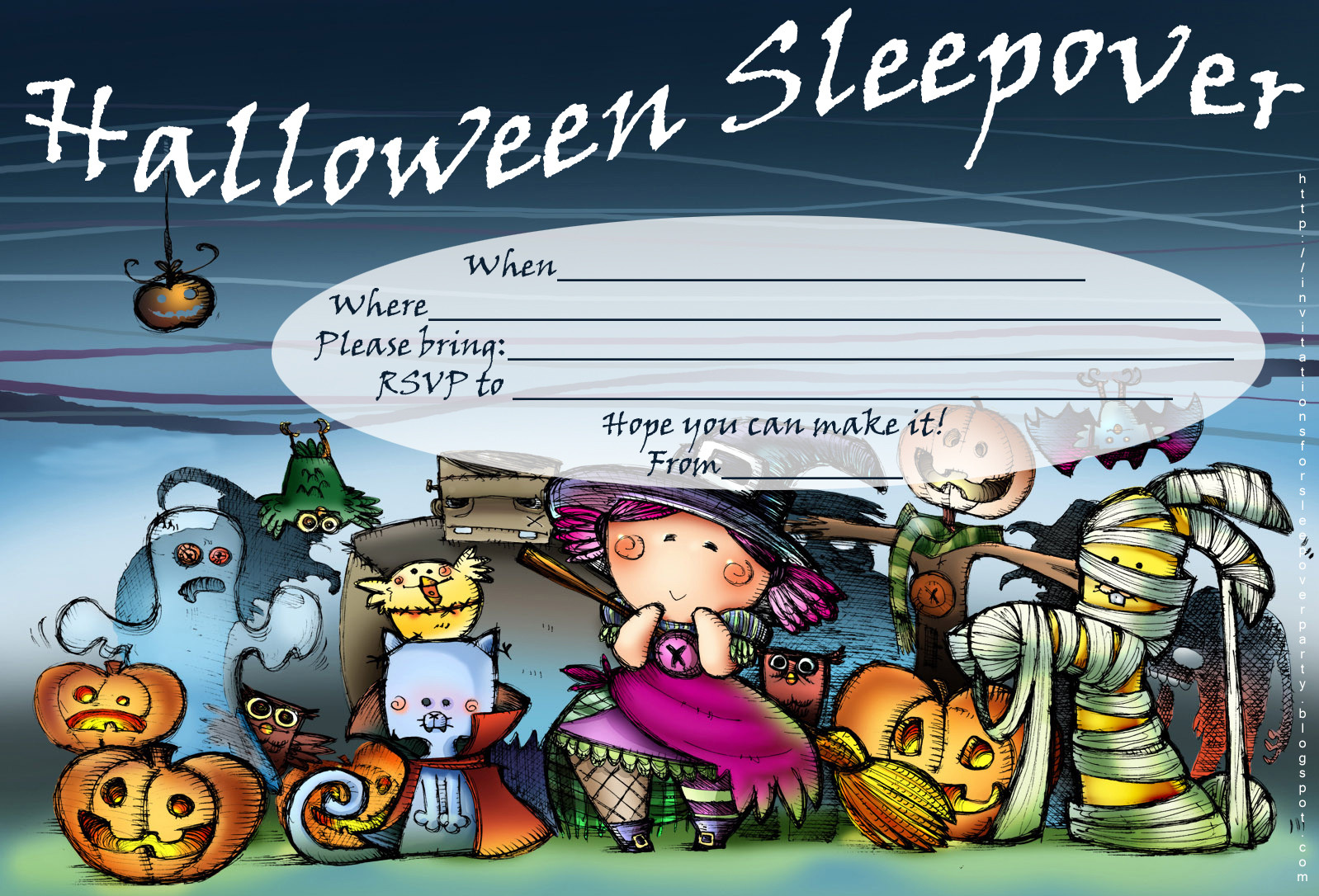 Halloween Slumber Party Ideas
 INVITATIONS FOR SLEEPOVER PARTY
