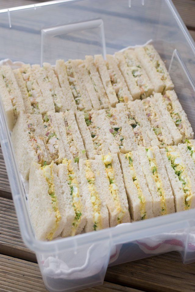 Ham Salad Finger Sandwiches
 tea sandwiches eveyone would like pbj tuna or chicken