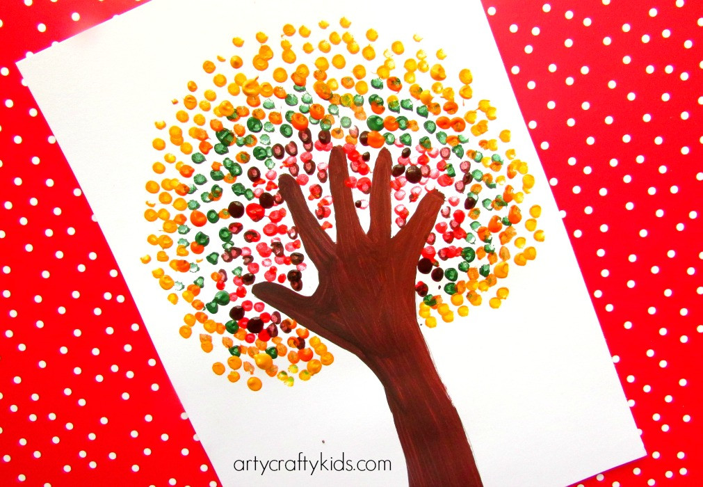 Hand Art For Kids
 Autumn Handprint Tree Arty Crafty Kids
