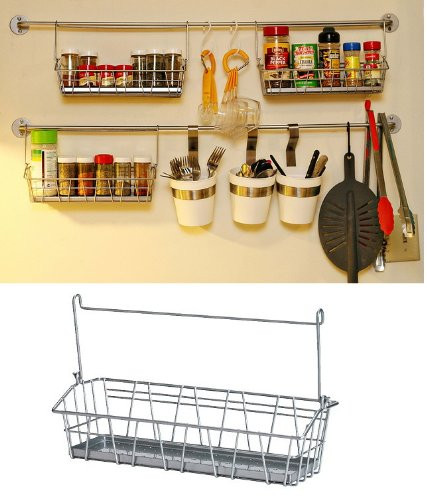 Hanging Kitchen Storage
 Ikea Steel Wire Basket Spice Rack Hang or Free Standing