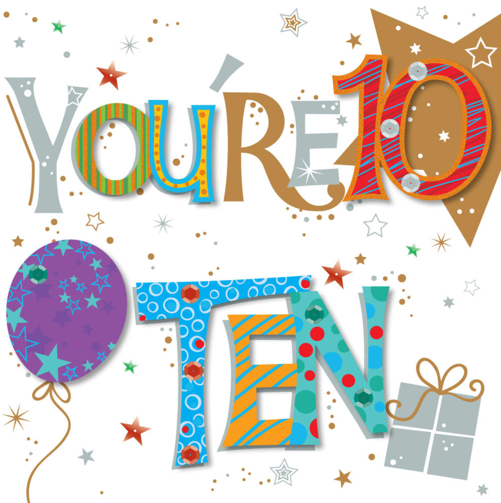 Happy 10th Birthday Wishes
 You re Ten 10th Birthday Greeting Card Cards