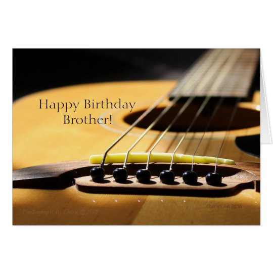 Happy Birthday Brother Cards
 Acoustic Guitar graph Happy Birthday Brother Card