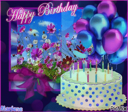 Happy Birthday Cake And Balloons
 Birthday Balloons & Cake Happy Birthday Gif