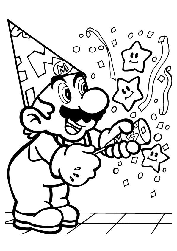 Happy Birthday Coloring Pages For Boys
 Free Printable Mario Coloring Pages For Kids