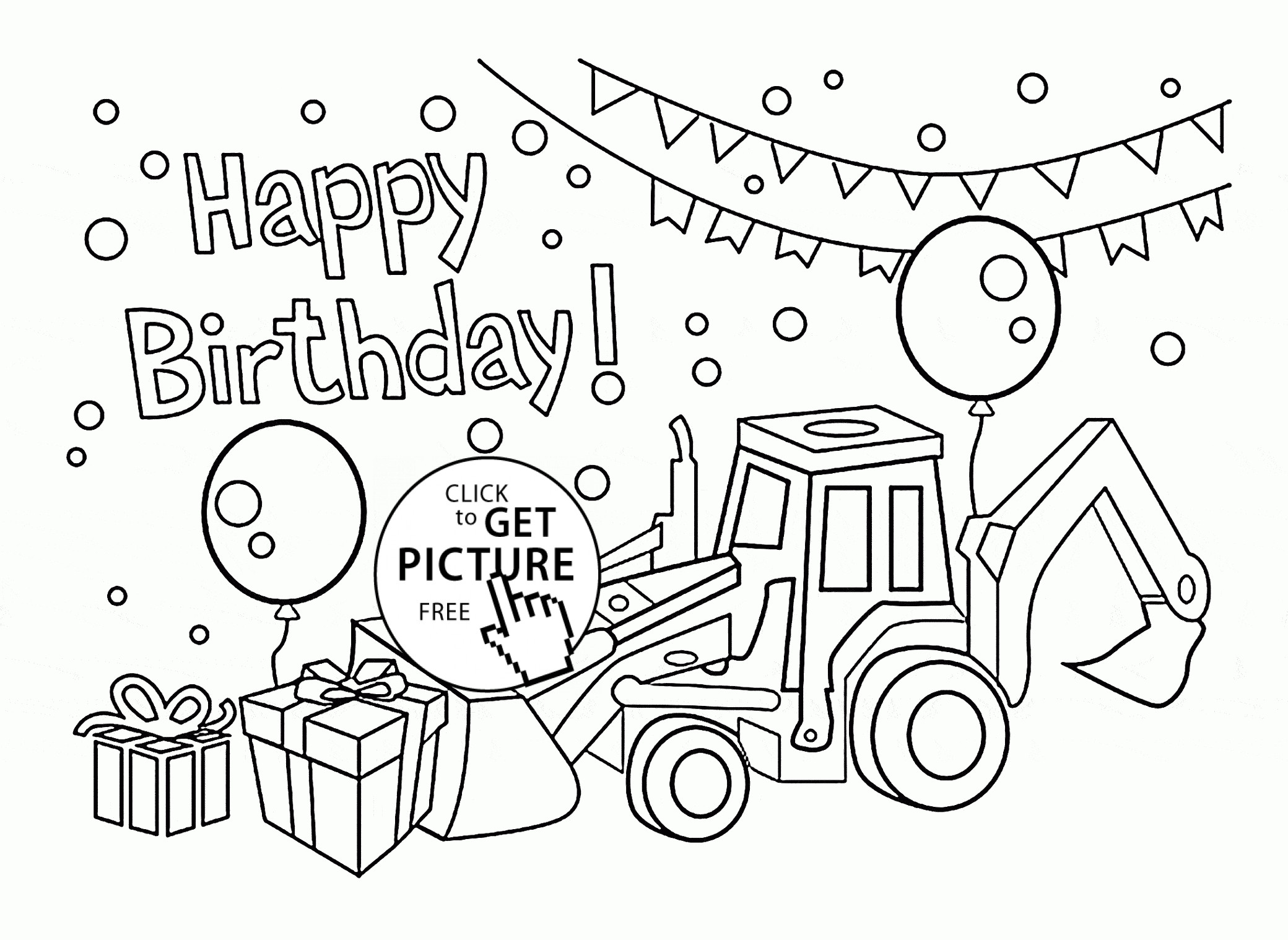 Happy Birthday Coloring Pages For Boys
 Happy Birthday Card for Boys coloring page for kids