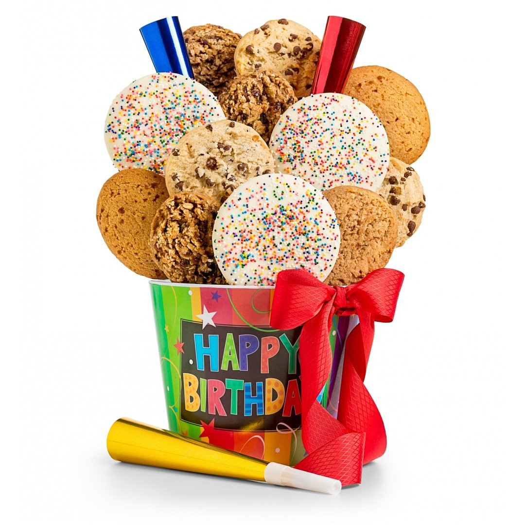 Happy Birthday Gift Baskets
 Happy Birthday Cookie Pail