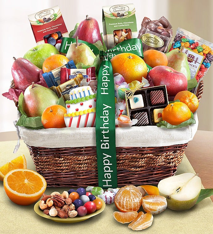 Happy Birthday Gift Baskets
 Happy Birthday Fruit & Sweets Basket