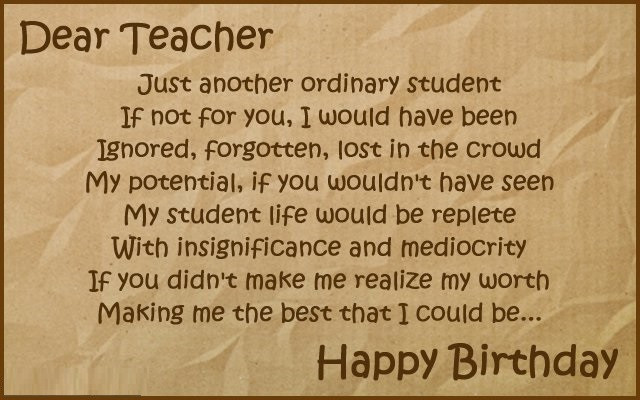 Happy Birthday Teacher Quotes
 Happy birthday wishes for teacher images quotes – Funpro
