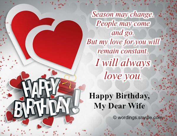 Happy Birthday Wishes For Wife
 Birthday Wishes And Messages for Wife Wordings and Messages
