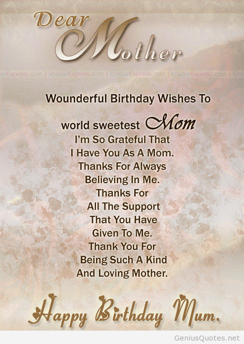 Happy Birthday Wishes Mom
 Birthday Quotes for moms quotes