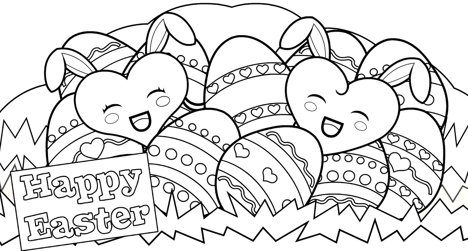 Happy Easter Coloring Pages Free Printable
 Free Easter Coloring Sheets