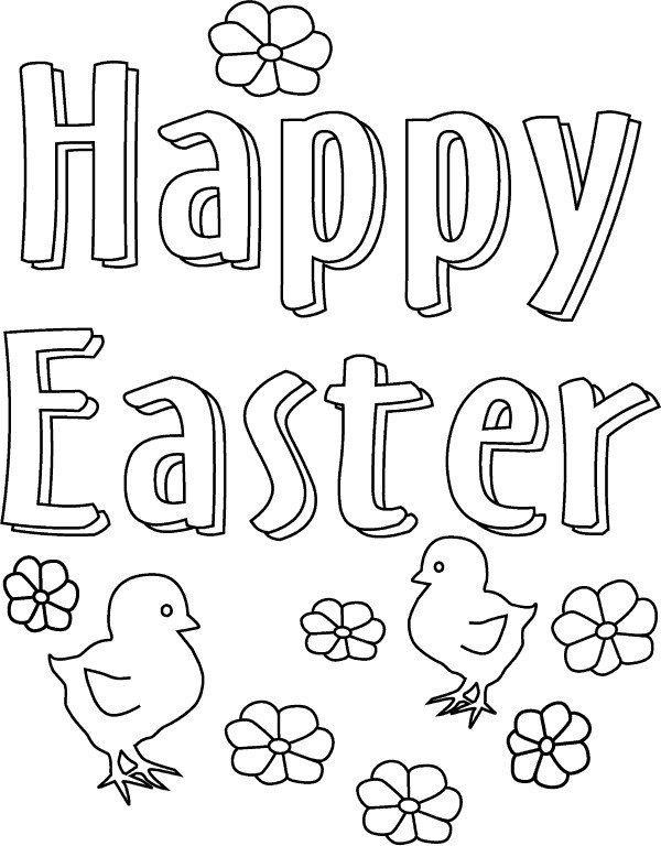 Happy Easter Coloring Pages Free Printable
 Free Printable Easter Coloring Pages for Kids