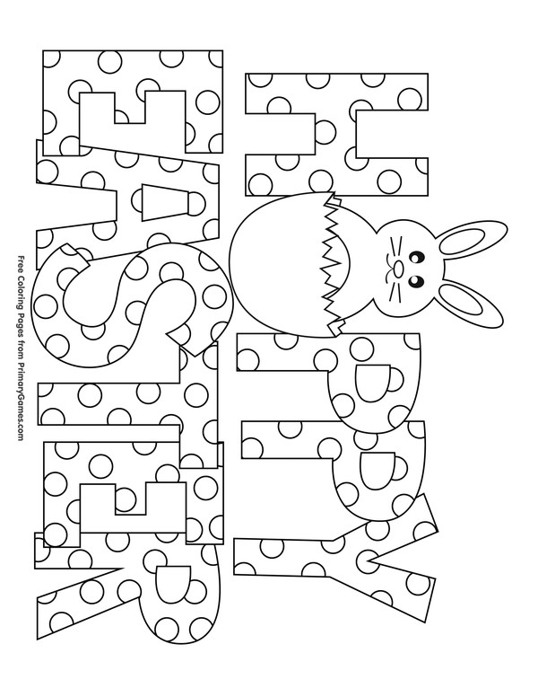 Happy Easter Coloring Pages Free Printable
 Happy Easter Coloring Page • FREE Printable eBook