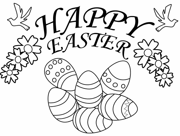 Happy Easter Coloring Pages Free Printable
 Happy Easter Day Eggs Coloring Print Pages Free Printable