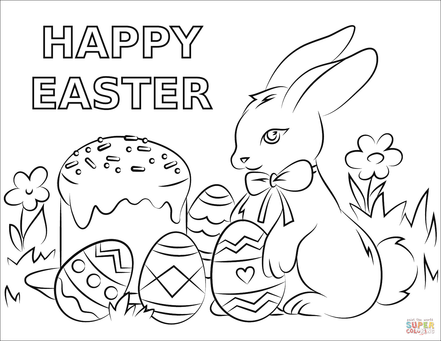 Happy Easter Coloring Pages Free Printable
 Coloring Pages Bunnies Chocolate Bar