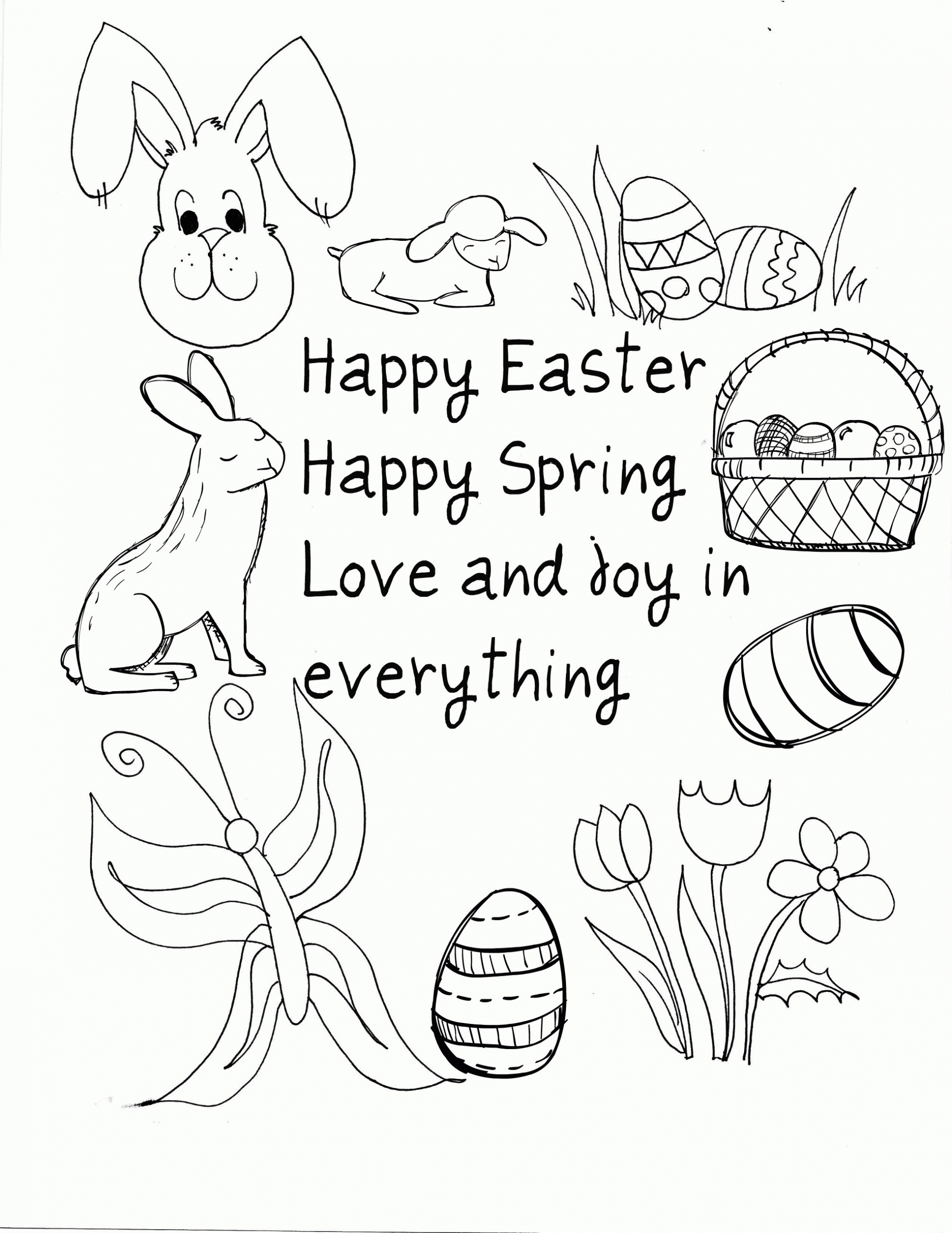 Happy Easter Coloring Pages Free Printable
 Easter Coloring Pages Pdf Coloring Home