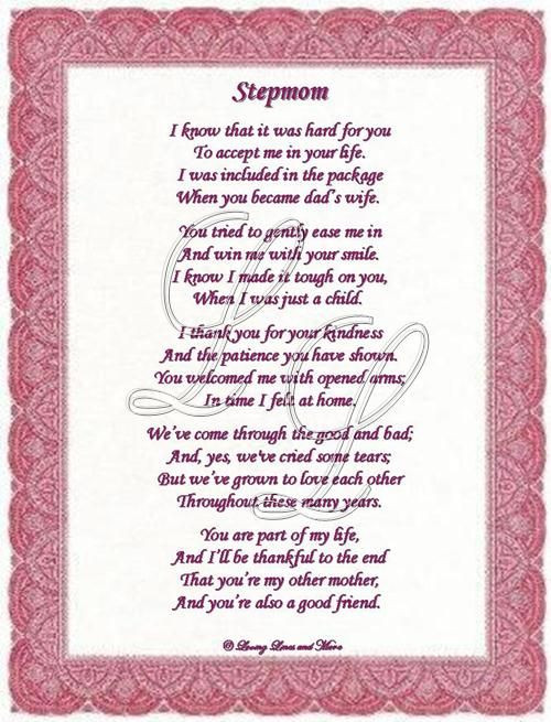 Happy Mothers Day Stepmom Quotes
 STEPMOTHER POEMS FROM DAUGHTER PICS