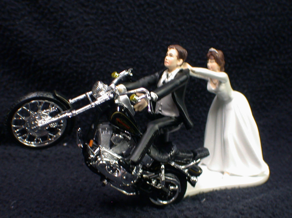 Harley Davidson Wedding Cake Toppers
 Motorcycle Wedding Cake Topper W Black Harley Davidson