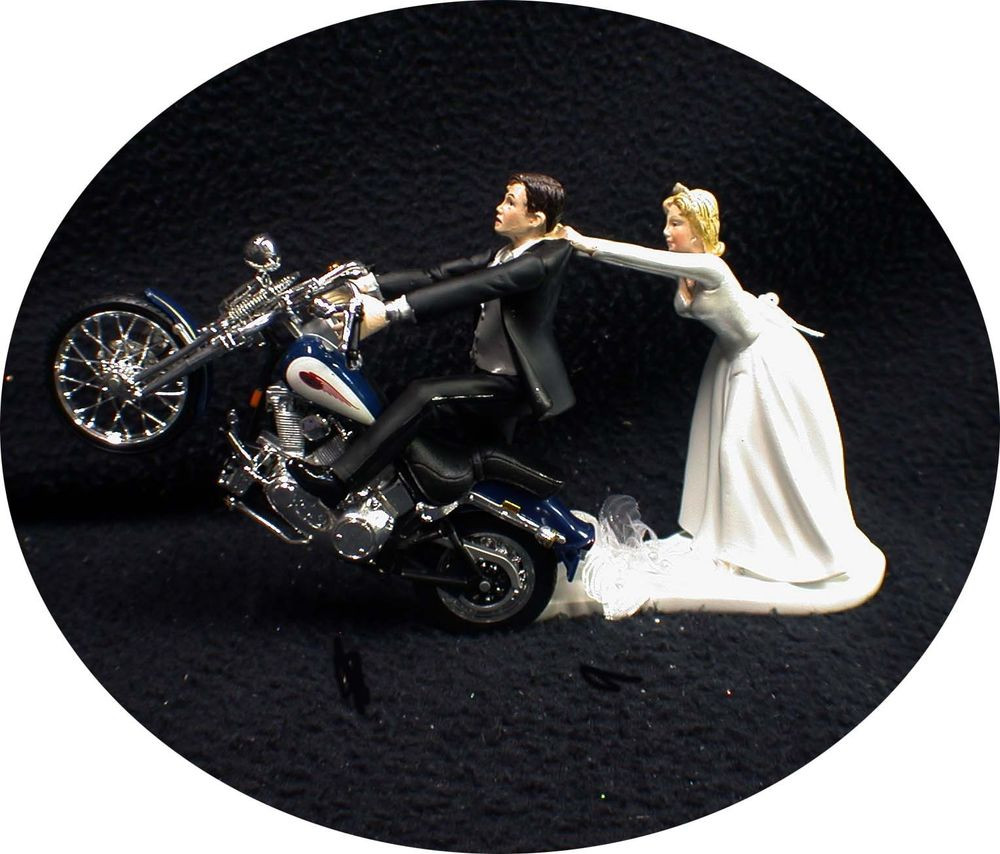 Harley Davidson Wedding Cake Toppers
 Motorcycle Wedding Cake Topper W Y Blue Harley
