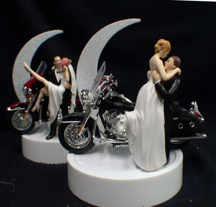 Harley Davidson Wedding Cake Toppers
 Y Romantic Wedding Cake Topper W Harley Davidson