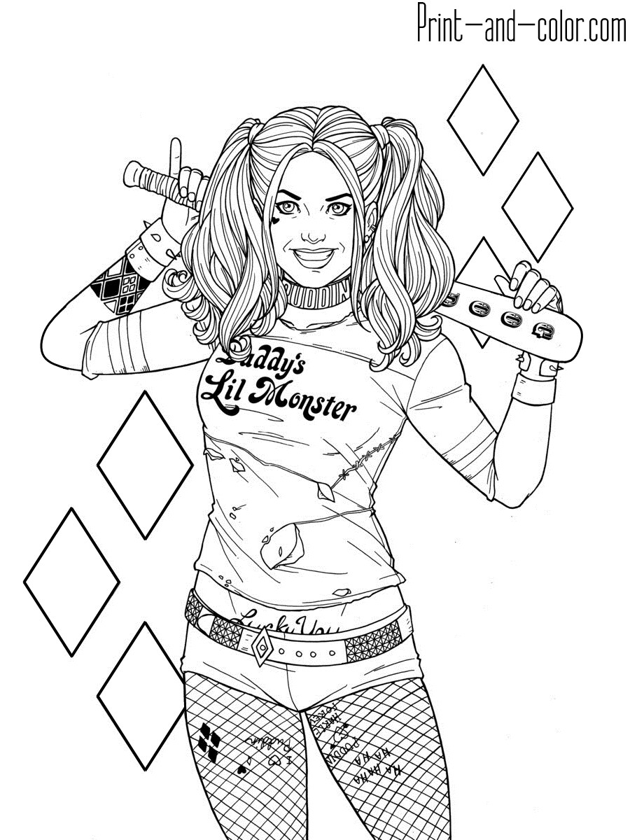 Harley Quinn Coloring Pages For Kids
 Harley Quinn Coloring Pages Happy Living