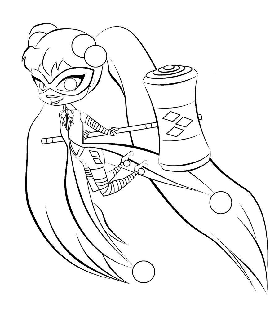 Harley Quinn Coloring Pages For Kids
 disney chibi lineart Google Search coloring