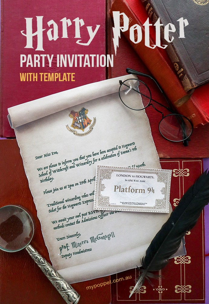 Harry Potter Birthday Invitation
 Harry Potter Party Invitation Template Hogwarts