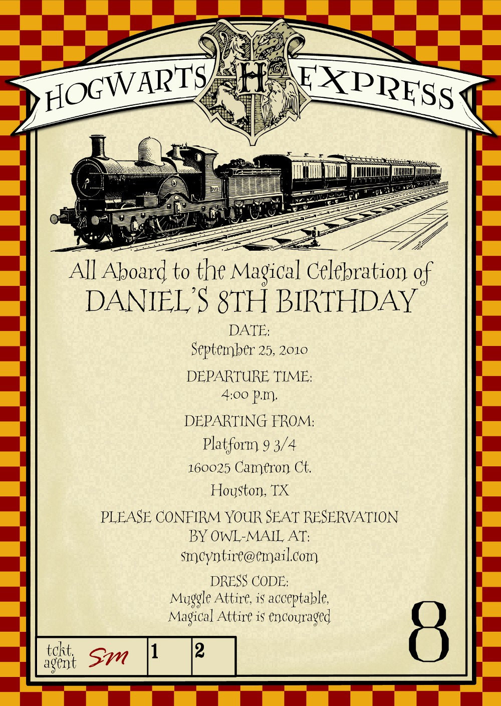 Harry Potter Birthday Invitation
 PRINTABLE Harry Potter themed party invitation by