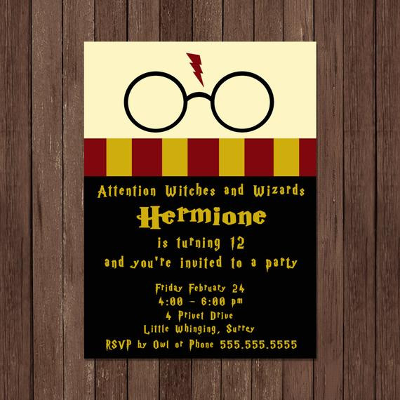 Harry Potter Birthday Invitation
 Harry Potter Birthday Invitation Gryffindor Digital File