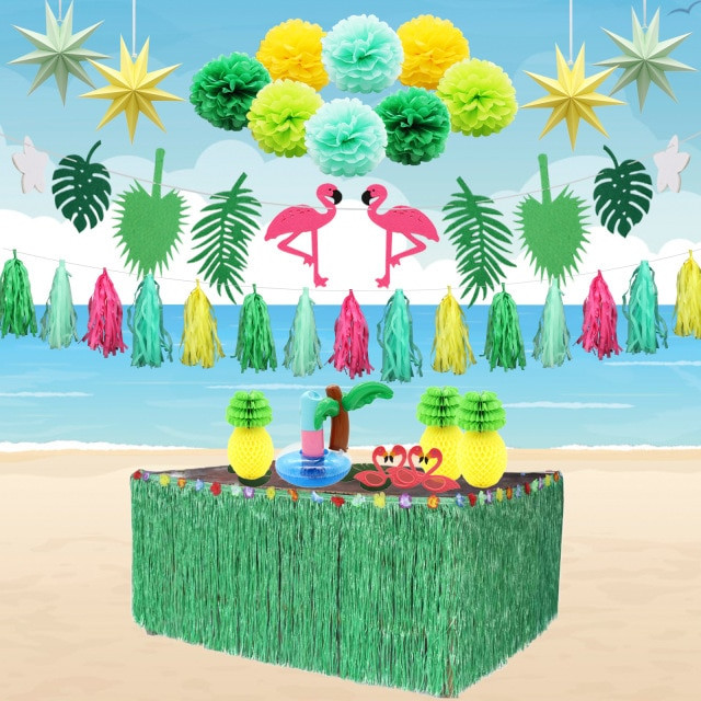 Hawaiian Beach Party Ideas
 Hawaiian Party Decorations Flamingo Foil Balloons DIY