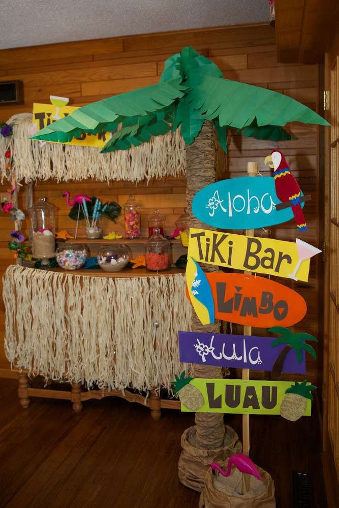Hawaiian Beach Party Ideas
 Luau birthday party decorations See more party ideas at