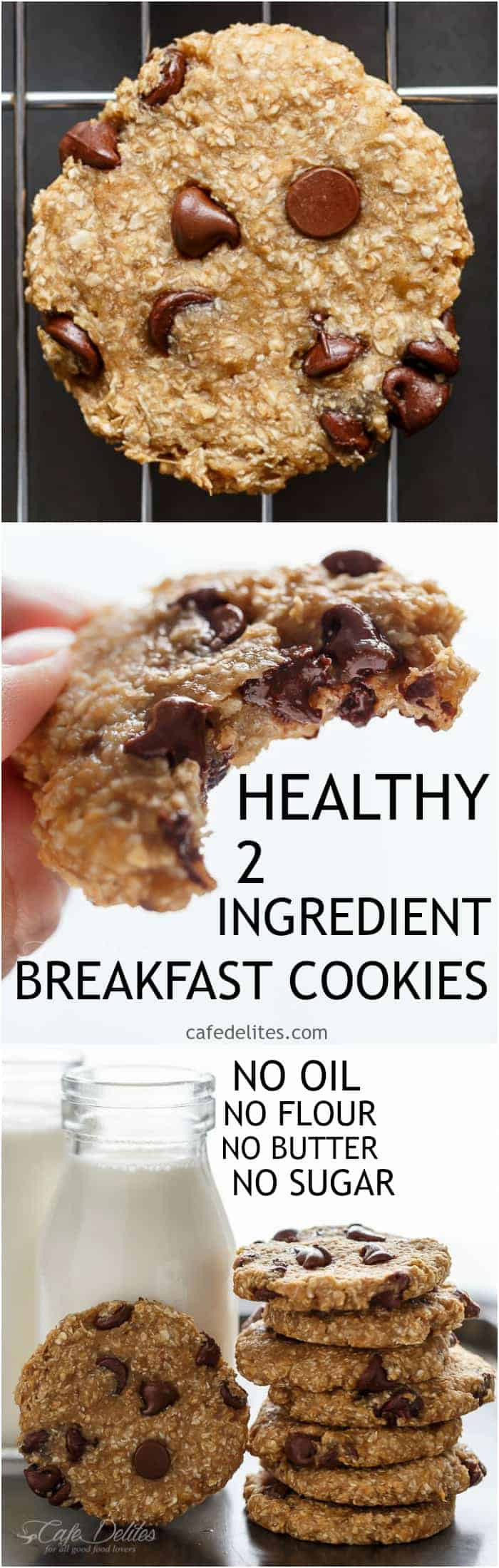Healthy Cookies Recipe Low Calorie
 Healthy 2 Ingre nt Breakfast Cookies Cafe Delites