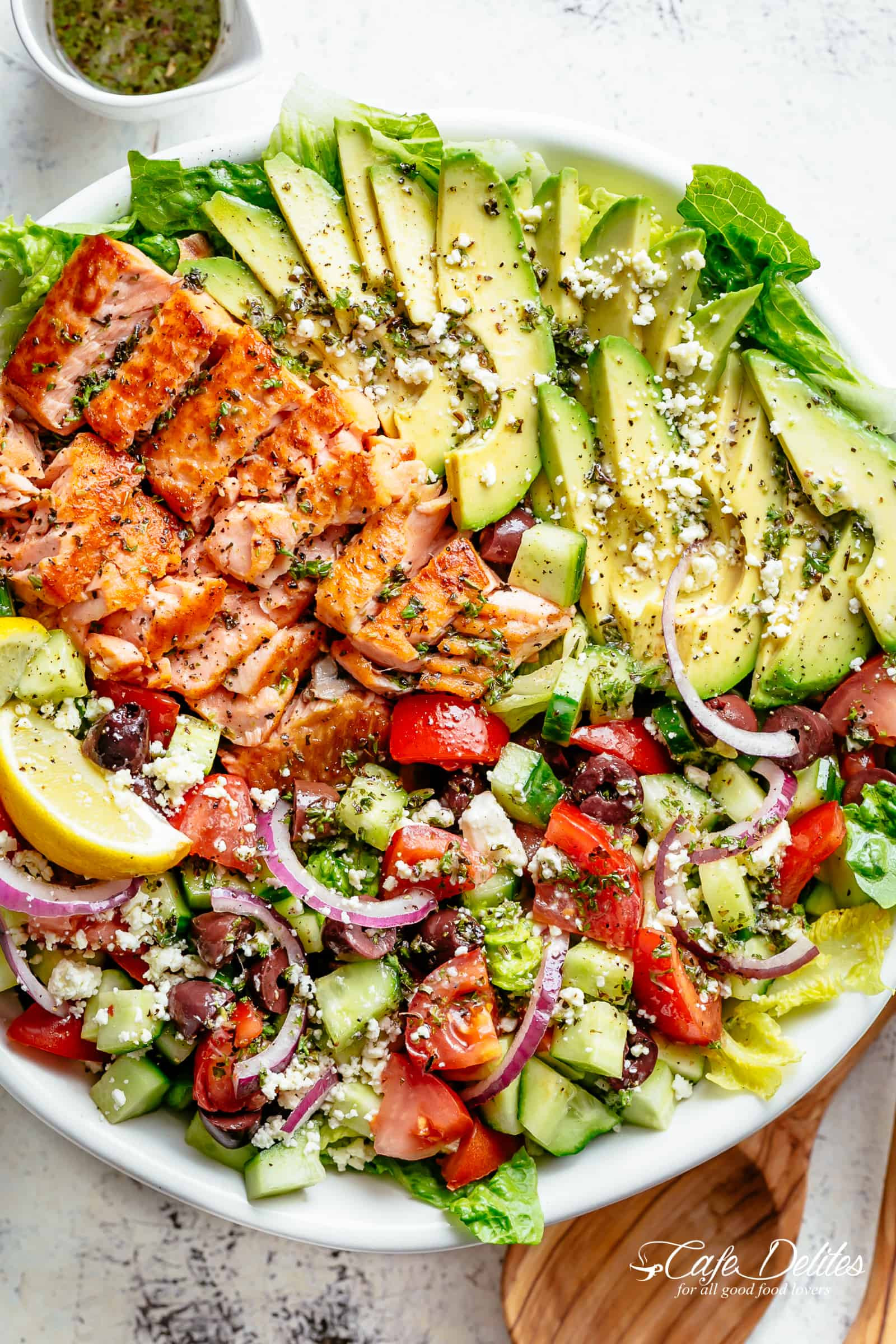 Healthy Salmon Salad
 Mediterranean Avocado Salmon Salad Cafe Delites