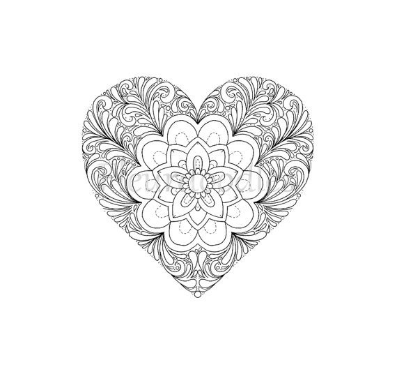 Heart Coloring Pages For Adults
 coloring page Heart printable love colouring