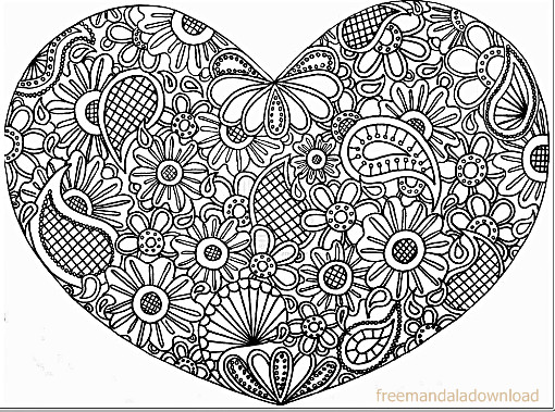 Heart Coloring Pages For Adults
 Herz Mandala Free Mandala