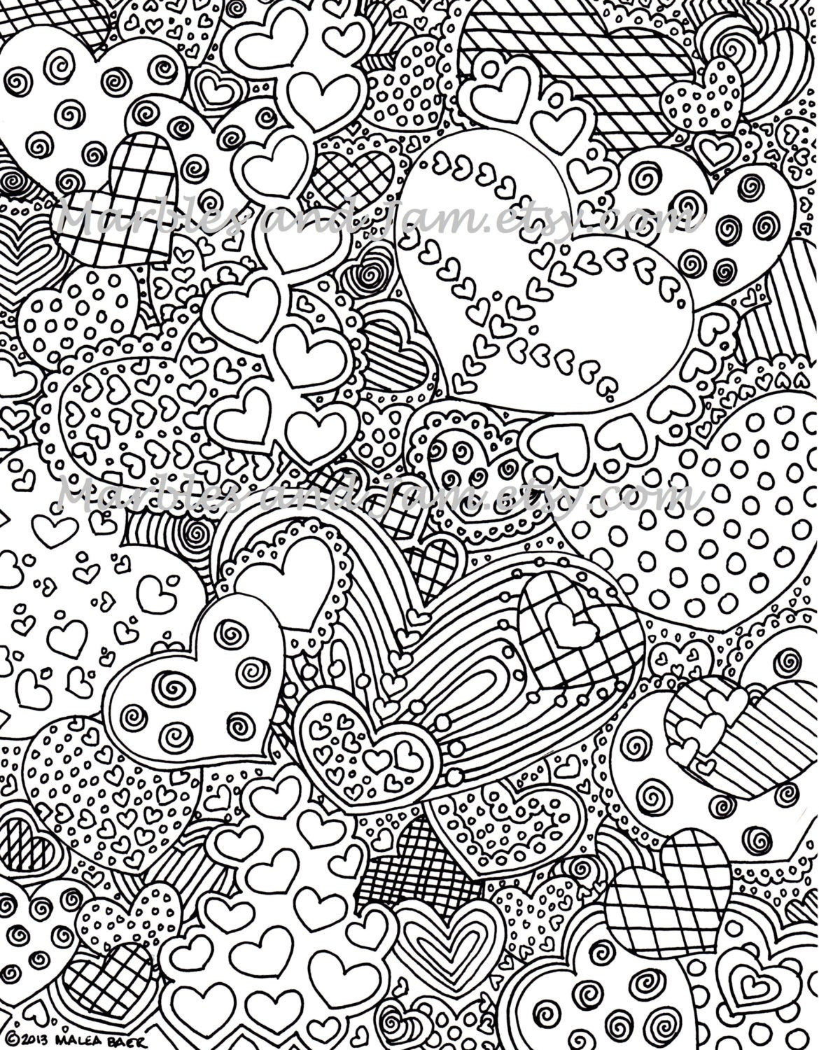 Heart Coloring Pages For Adults
 The Hearts Have It printable adult coloring page printable