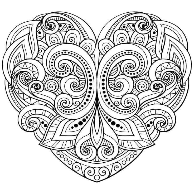 Heart Coloring Pages For Adults
 35 Free Printable Heart Coloring Pages
