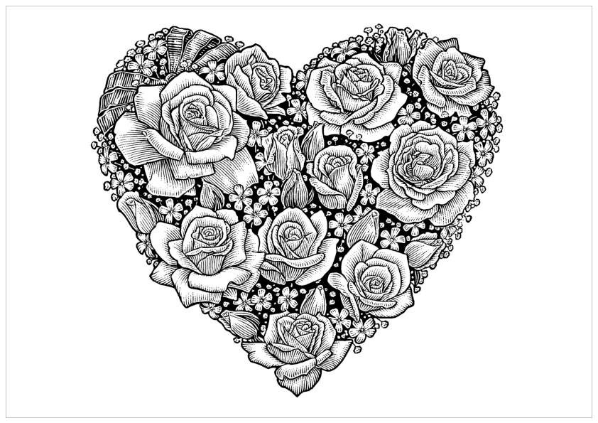 Heart Coloring Pages For Adults
 Free Adult Printable Coloring Pages Roses Heart Coloring