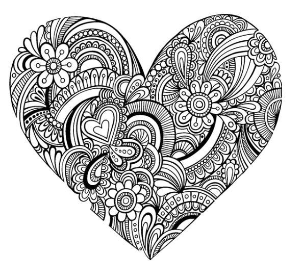 Heart Coloring Pages For Adults
 Pin by Ceciley Marlar on Hearts & Love Coloring Pages