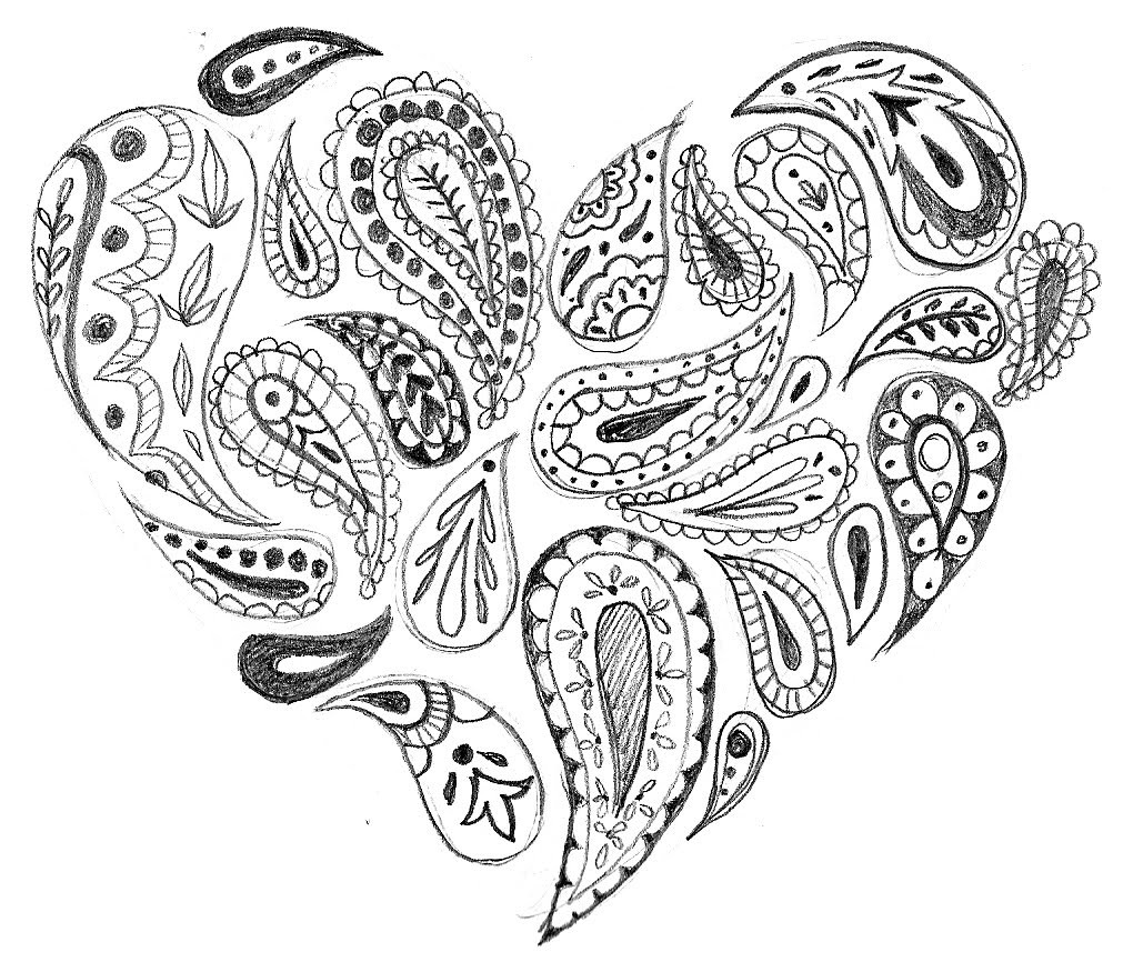 Heart Coloring Pages For Adults
 robyn s art blog Paisley Heart