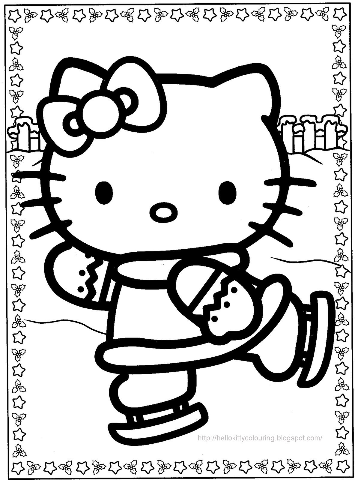 Hello Kitty Printable Coloring Pages
 Hello Kitty Christmas Coloring Pages 1