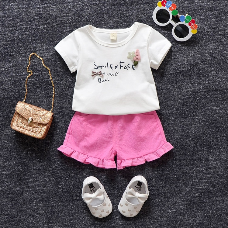 High Fashion Baby Clothes
 Baby Girls Clothes Summer New Fashion Style Cotton O neck