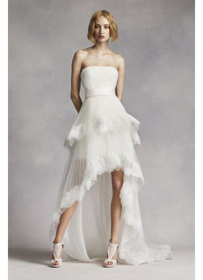 High Low Wedding Gown
 White by Vera Wang High Low Tiered Wedding Dress