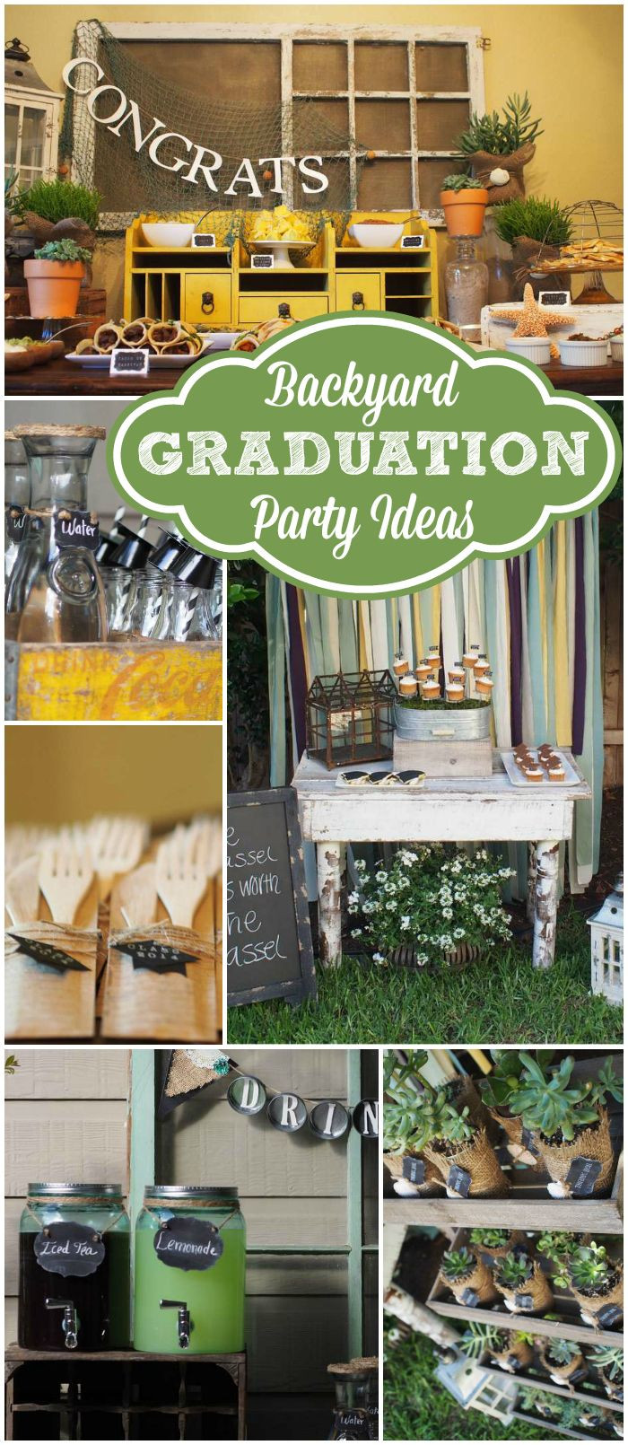 High School Graduation Backyard Party Ideas
 Here s a trendy masculine outdoor graduation party See