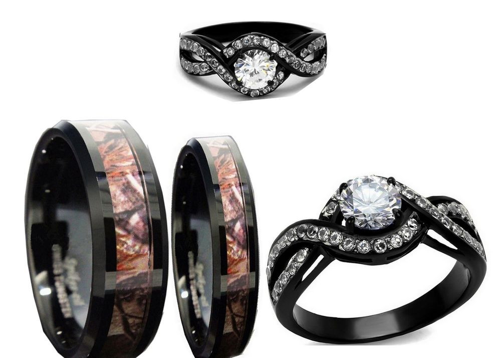 His And Her Camo Wedding Ring Sets
 s l1000