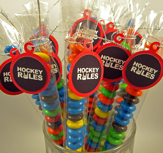 Hockey Birthday Party
 Hockey Rules Candy Treat Bag Favors Set of 12