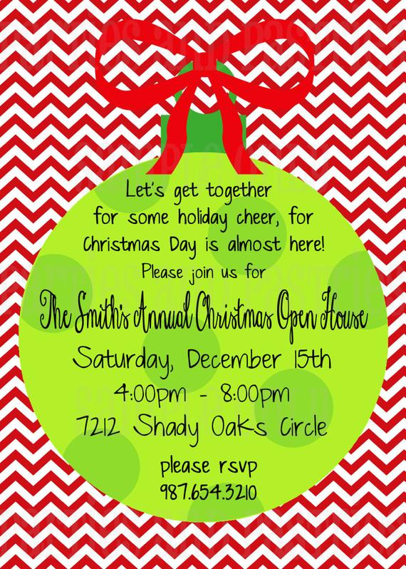 Holiday Party Invite Ideas
 Items similar to Open House or Christmas Party Invitation